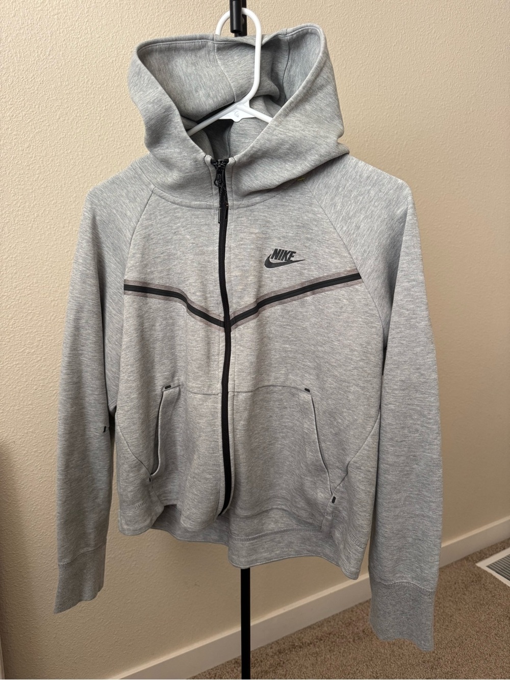 Nike Women’s Tech Fleece Gray Hooded Full‑Zip Sweatshirt